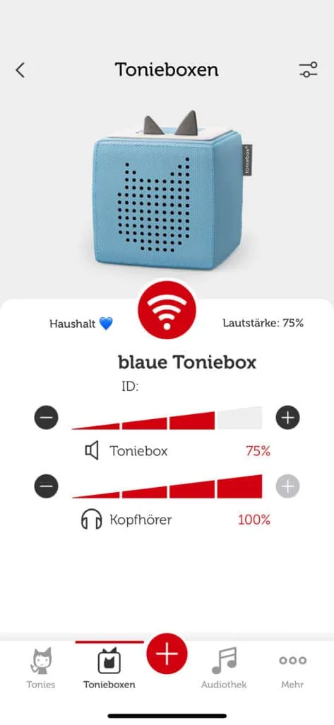 Einstellungen für die Toniebox